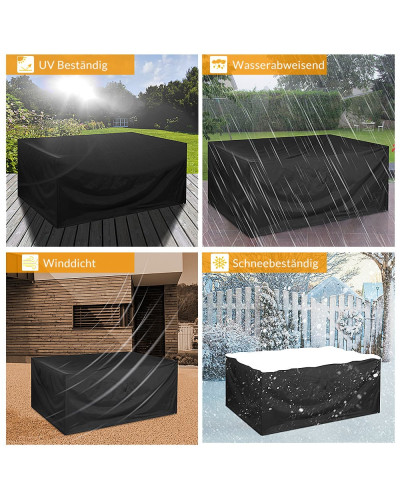 Polyrattan Gartenmöbel Set 7-tlg. inkl. Abdeckplane